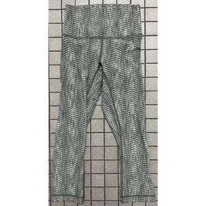 Lululemon Women Wunder Under Crop LW6AY5S Gray Print Size 4